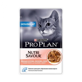 Влажный корм Pro Plan Adult Housecat для взрослых кошек, проживающих в помещении, с лососем в соусе - 85 г