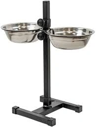 Металлическая миска Homepet для животных с регулируемой подставкой (2 шт.), 0,7 л