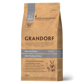 Сухой корм Grandorf Rabbit & Turkey Med & Maxi Кролик с индейкой для взрослых собак средних и крупных пород, 10 кг