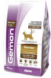 GEMON cat корм для пожилых кошек с курицей и рисом 400 гр