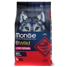 Сухой корм Monge Dog BWild LOW GRAIN Venison для взрослых собак с олениной, 2,5 кг