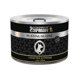 Четвероногий Гурман Platinum line сердечки куриные в желе 500 г