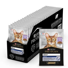 Влажный корм Purina Pro Plan Adult Housecat для взрослых кошек в помещении, с индейкой в желе, 85 г