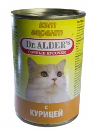 Консервы Dr. Alder's Cat Garant для взрослых кошек с курицей 415 г