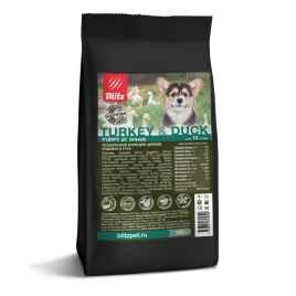 Blitz Adult сухой беззерновой корм для щенков с индейкой и уткой - 500 г