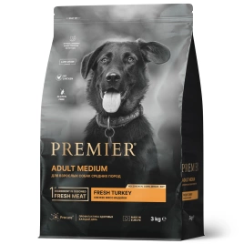 Сухой корм Premier Dog Turkey ADULT Medium для собак средних пород свежее мясо индейка 3 кг