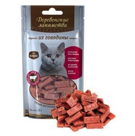 ДЕРЕВЕНСКИЕ ЛАКОМСТВА Нарезка из говядины нежная для кошек 50гр