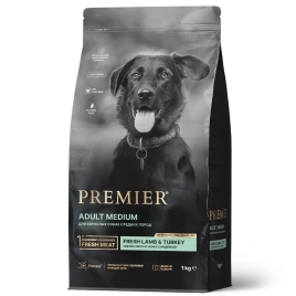 Сухой корм Premier Dog Lamb&Turkey ADULT Medium для собак средних пород свежее мясо ягненок с индейкой 1 кг