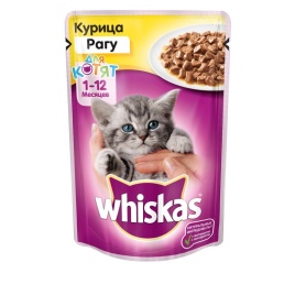 Whiskas паучи в форме рагу с курицей для котят до 1 года - 85 г