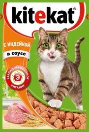 Kitekat корм для кошек в паучах с Индейкой в соусе 85 г