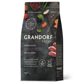 Сухой корм Grandorf Fresh Dog Duck & Sweet Potato для взрослых собак мелких пород диетическая формула для особо аллергичных собак утка, с бататом, 1 кг