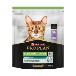 Сухой корм Purina Pro Plan Cat Adult Sterilised Opti-Renal для стерилизованных кошек, с индейкой, 400 г