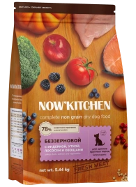 Сухой корм NOW'KITCHEN Fresh Large Puppy для щенков крупных пород со свежей индейкой,уткой,лососем, 5.44 кг