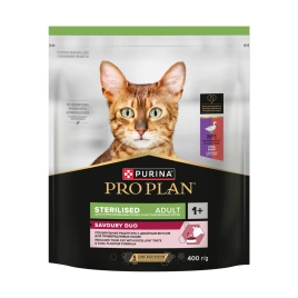 Сухой корм Purina Pro Plan Adult Sterilised для стерилизованных кошек, утка и печень, 400 г