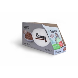 Karmy Sterilized влажный корм для стерилизованных кошек и кастрированных котов старше 1 года с телятиной в соусе - 80 г
