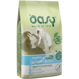 Oasy Dry Dog Puppy & Junior Medium сухой корм для щенков средних пород с курицей - 3 кг