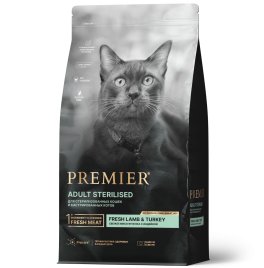 Сухой корм Premier со вкусом ягненка и индейки для стерилизованных кошек, 2 кг