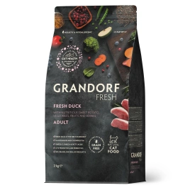Сухой корм Grandorf Fresh Cat для взрослых кошек диетическая формула для особо аллергичных кошек утка с бататом 2 кг