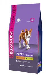 Eukanuba Puppy Medium Breed для щенков средних пород с курицей - 15 кг
