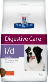 Hill's Prescription Diet i/d Low Fat Digestive Care сухой диетичекий корм для собак для поддержания здоровья ЖКТ и поджелудочной железы с курицей - 12 кг