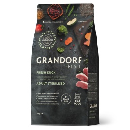 Сухой корм Grandorf Fresh Cat для стерилизованных кошек диетическая формула для особо аллергичных кошек утка с бататом 400 г