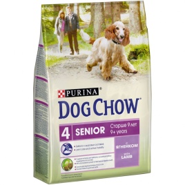 Purina Dog Chow для взрослых собак старше 9 лет с ягненком - 2,5 кг