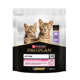 Сухой корм Purina Pro Plan Delicate Kitten Opti-Digest для котят, с индейкой, 400 г