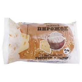 Пирожок 80г. с творогом и сыром Крымхлеб в уп.