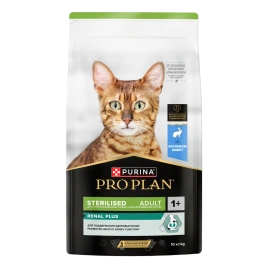 Сухой корм Purina Pro Plan Adult Sterilised Rabbit OptIi-Renal для стерилизованных кошек, с кроликом, 10 кг