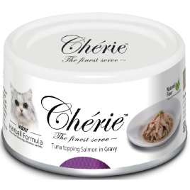 Pettric Cherie Hairball Control влажный корм для кошек с тунцом и лососем в подливе - 80 г