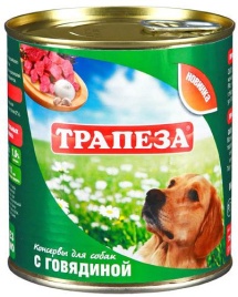 Трапеза влажный корм для собак с говядиной - 750 г