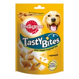 Лакомство Pedigree Tasty Bites для собак в форме ароматных кусочков с курицей - 130 г
