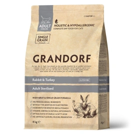 Сухой корм Grandorf Rabbit & Turkey Sterilised Кролик с индейкой для стерилизованных кошек, 8 кг