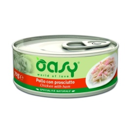 Oasy Wet cat Specialita Naturali Chicken Ham дополнительное питание для кошек с курицей и ветчиной в консервах - 70 г
