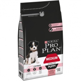 Purina Pro Plan medium сухой корм для щенков средних пород с чувствительной кожей с лососем и рисом - 1.5 кг