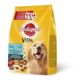 Pedigree сухой корм для взрослых собак всех пород с говядиной - 600 г