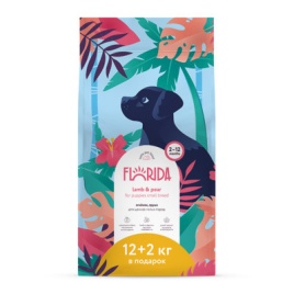 Florida сухой корм для щенков малых пород с ягненком и грушей 14 кг