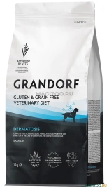 Сухой корм Grandorf Veterinary Diet Dermatosis лосось для собак с заболеваниями кожи, 1 кг