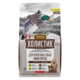 Сухой корм «Деревенские лакомства» «Холистик Премьер» для собак миниатюрных пород с уткой и рисом, 7 кг