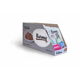 Karmy Adult влажный корм для кошек старше 1 года с лососем в соусе - 80 г