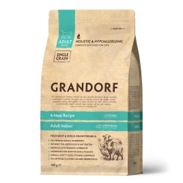 Сухой корм Grandorf 4 Meat Probiotic Indoor Четыре вида мяса для домашних кошек, 400 г