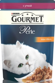Паучи Gourmet Perle Mini-Fillet для взрослых кошек с уткой - 85 г