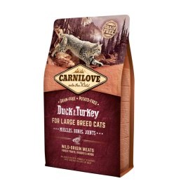 CarniLove с мясом утки и индейки для взрослых кошек крупных пород - 2 кг