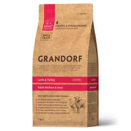 Сухой корм Grandorf Holistic ягненок с индейкой для взрослых собак средних и крупных пород, 1 кг