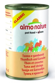 Almo Nature Classic Adult Cat Tuna&Shrimps консервированный корм с тунцом и креветками в бульоне для взрослых кошек - 40 г