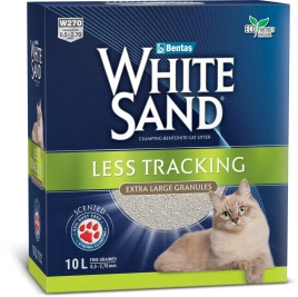 Наполнитель White Sand для кошачьего туалета, комкующийся Не оставляющий следов с крупными гранулами, 10 л