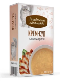 Влажный корм «Деревенские лакомства» крем-суп с морским угрём для кошек, 140 г