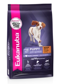 Сухой корм Eukanuba Puppy Medium Breed для щенков средних пород с птицей, 15 кг