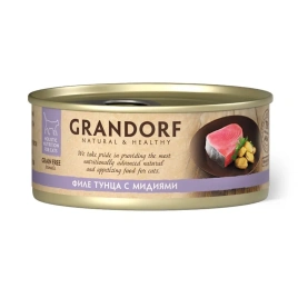 Влажный корм Grandorf Adult филе тунца с мидиями для кошек, 70 г