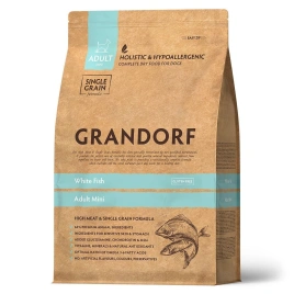 Сухой корм Grandorf Holistic белая рыба с рисом для взрослых собак мелких пород, 3 кг